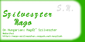 szilveszter mago business card